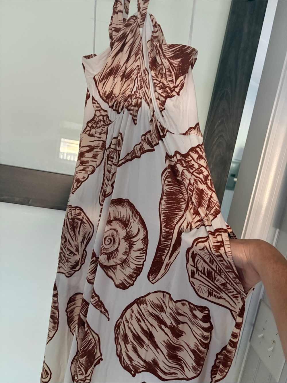 Soma Cream Maxi Dress with Rust Shell Print - Picture 3 of 5